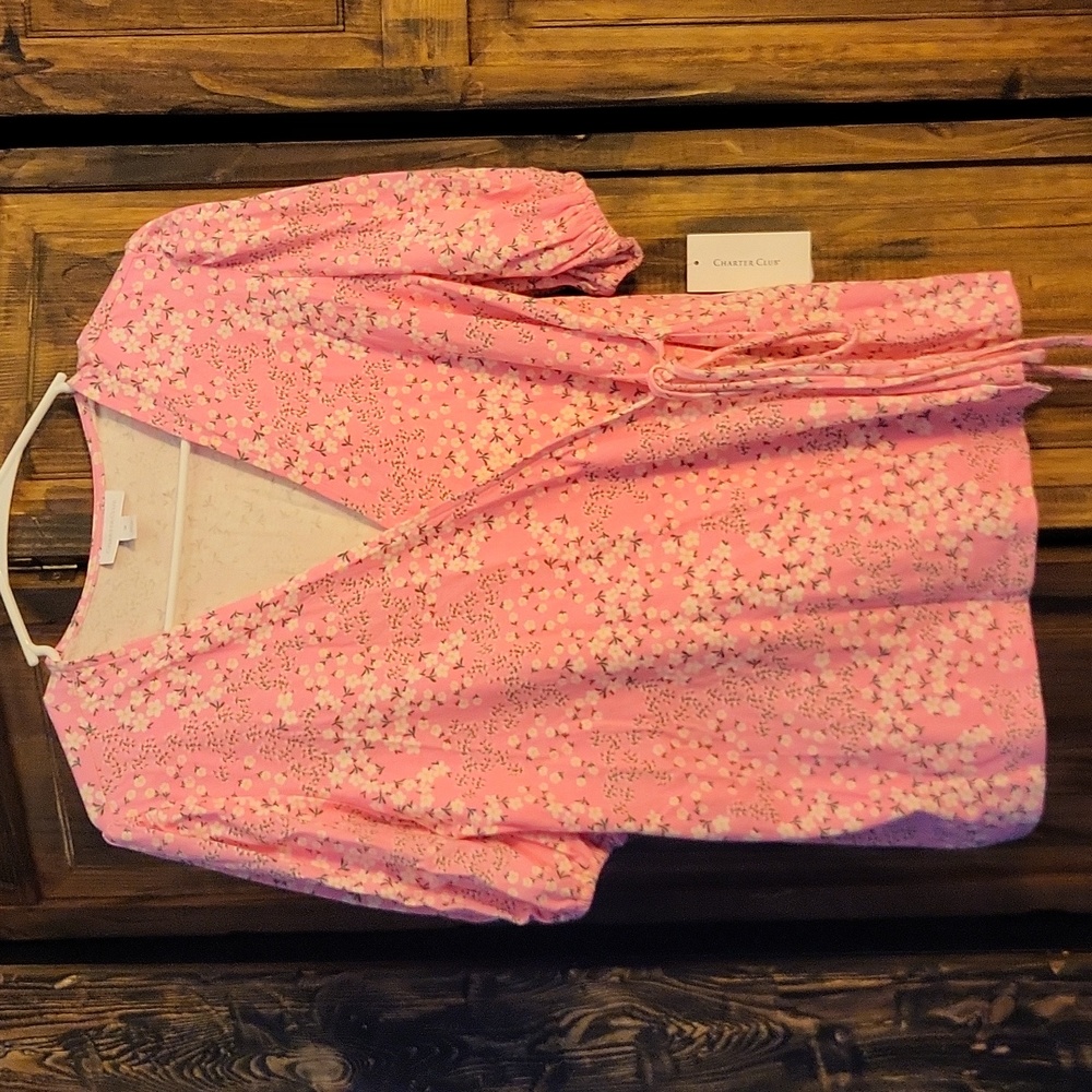 NWT Charter Club wrap shirt size M